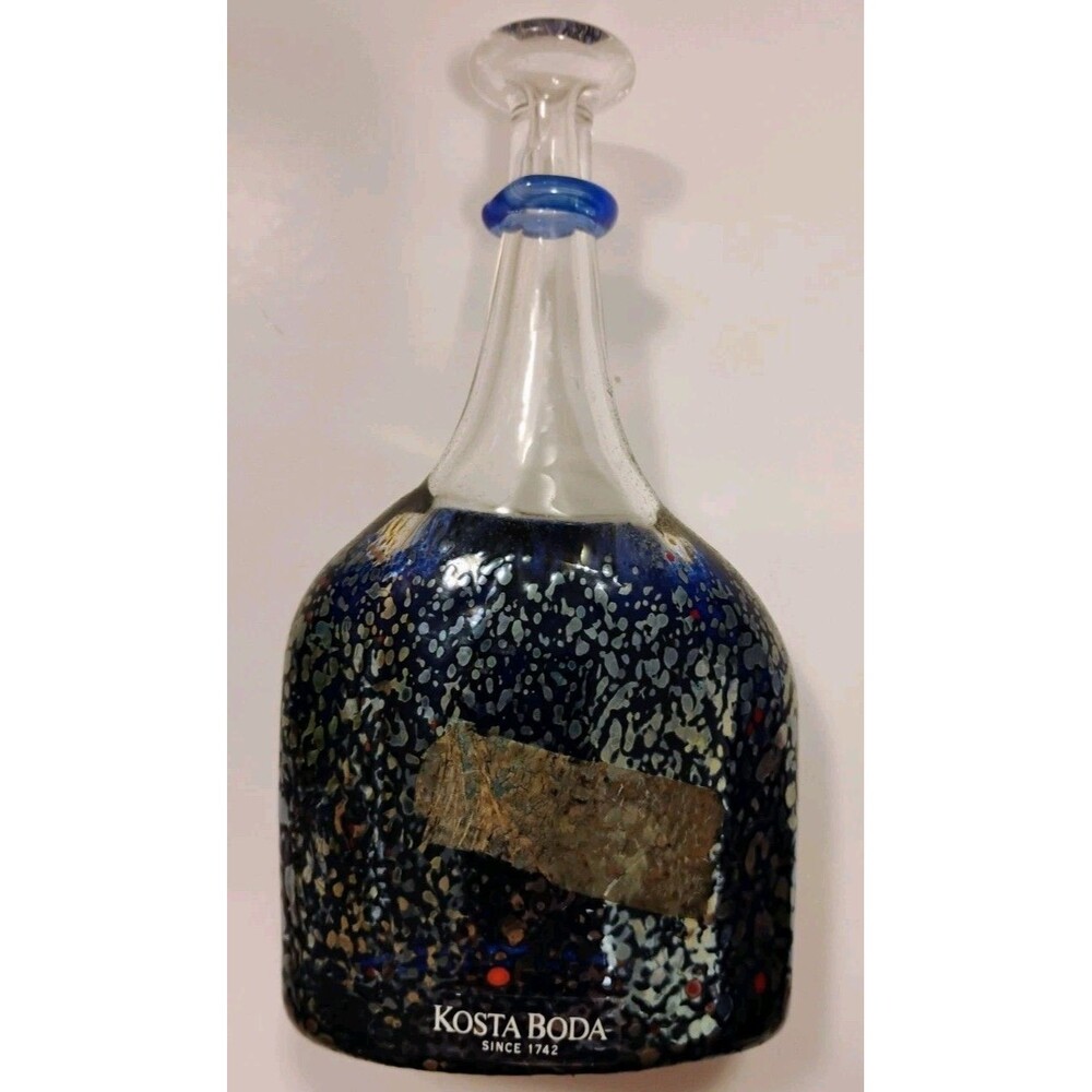 Vintage Kosta Boda Satellite Art Glass Miniature Bottle Vase Bertil Vallien Sign